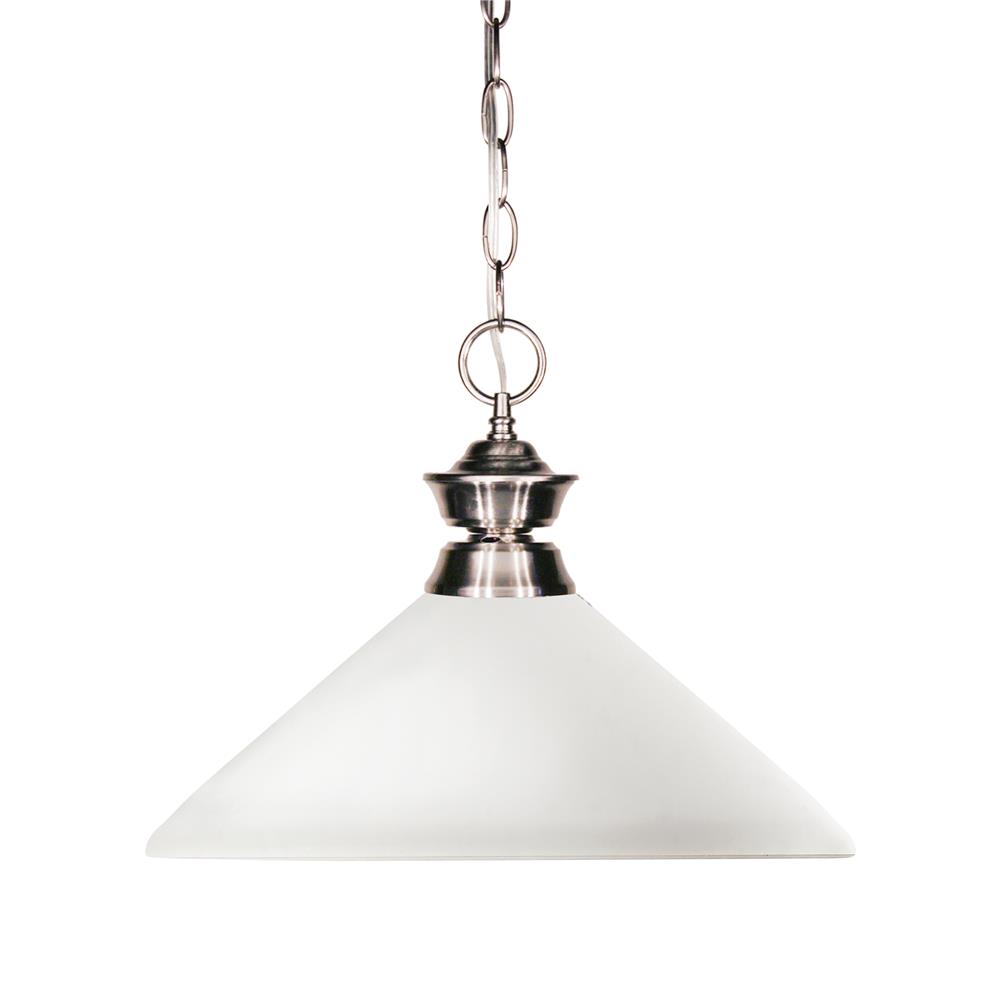 Z-Lite 100701BN-AMO14 1 Light Pendant in Brushed Nickel with a Matte Opal Shade